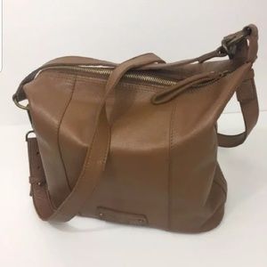 Lucky brand women's leather purse crossbody brown